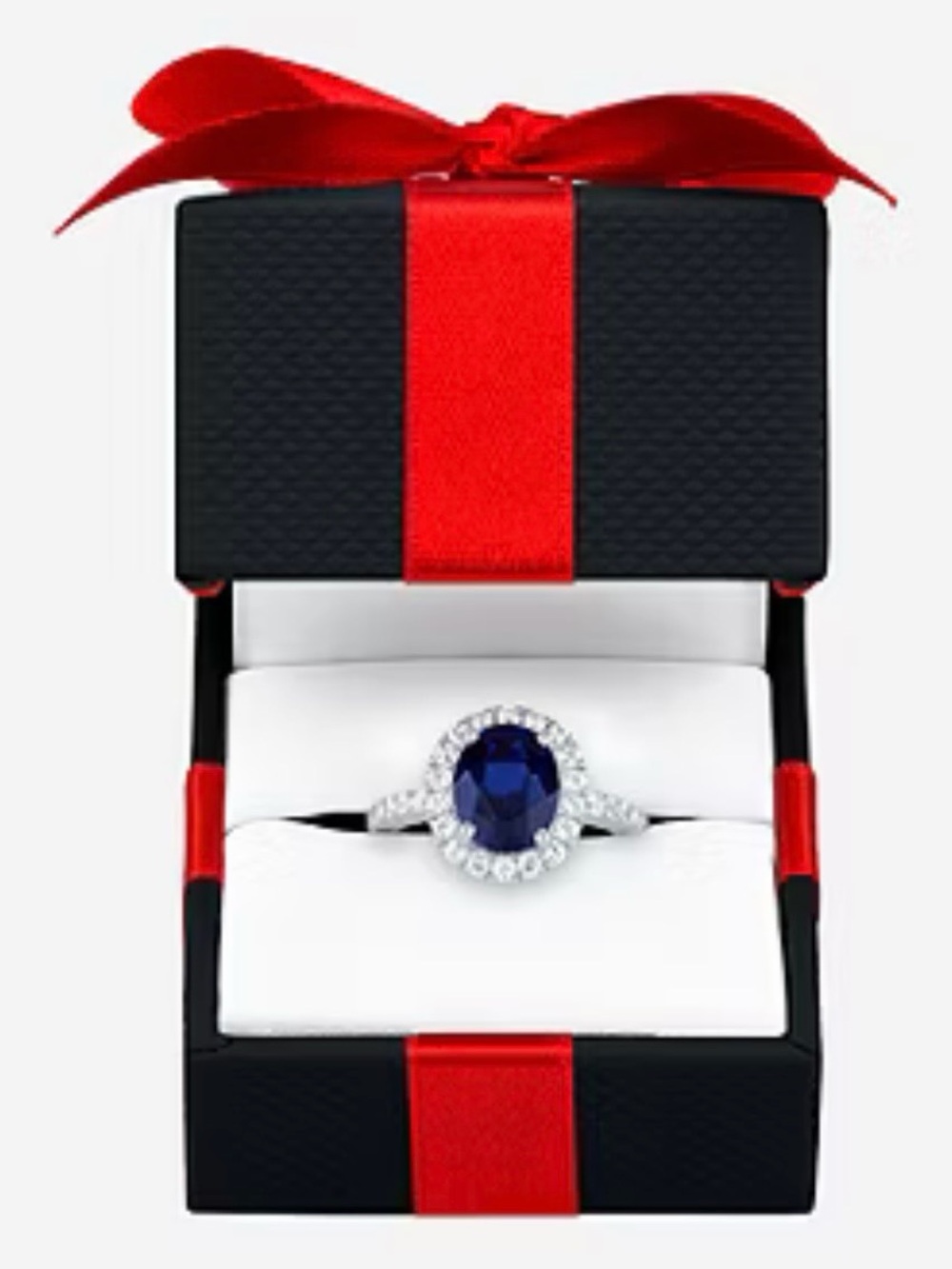 Classic Blue Sapphire Halo Ring - Women Jewelry